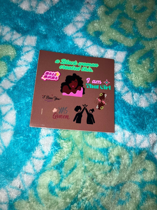 A Black woman created this. Stickers - Handmadewithpurelove