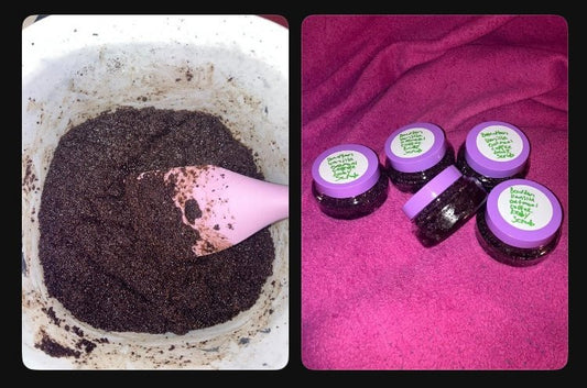 Bourbon Vanilla Oatmeal coffee body scrub - Uplifting Joy