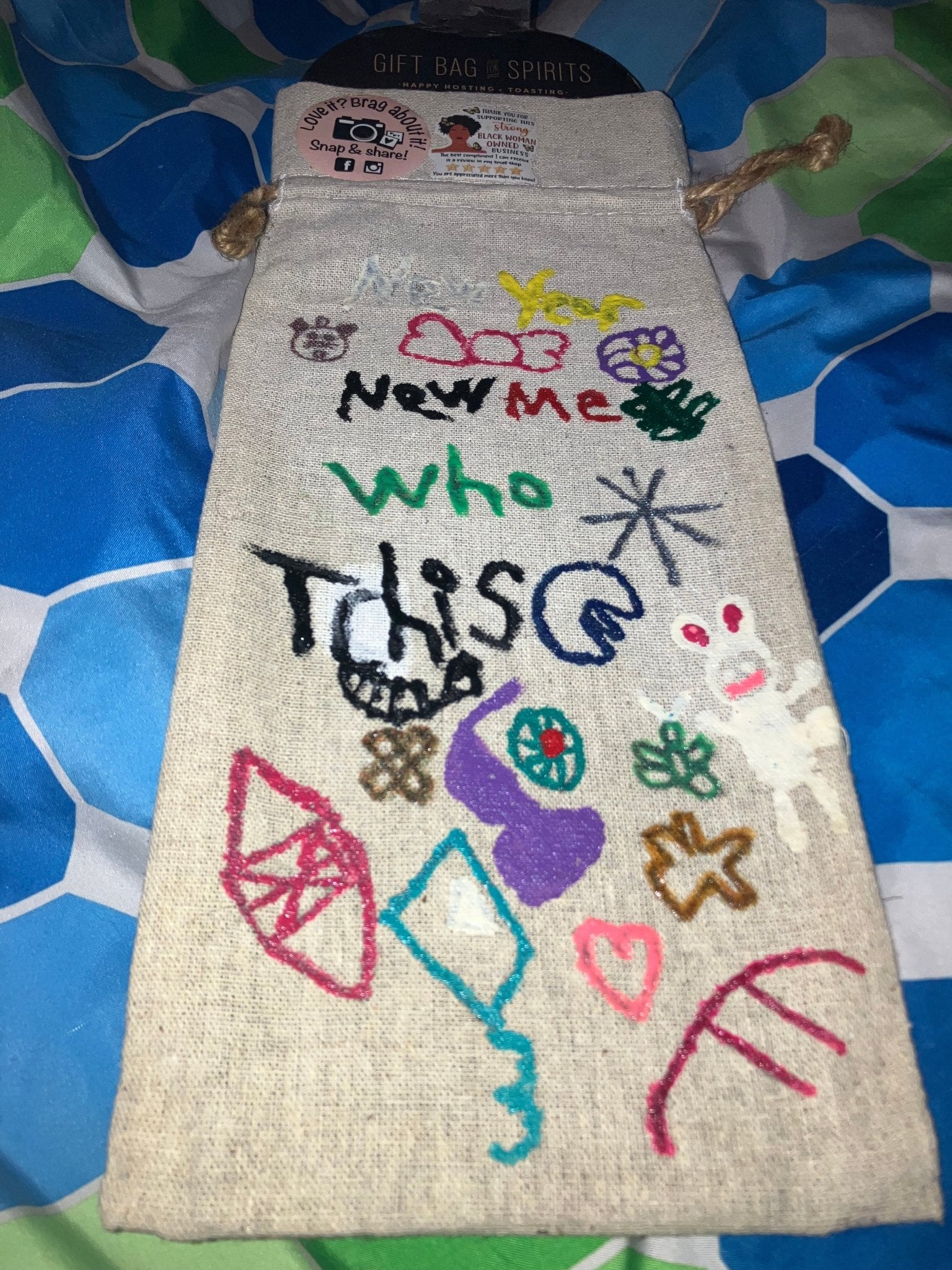Custom wine bag - Handmadewithpurelove